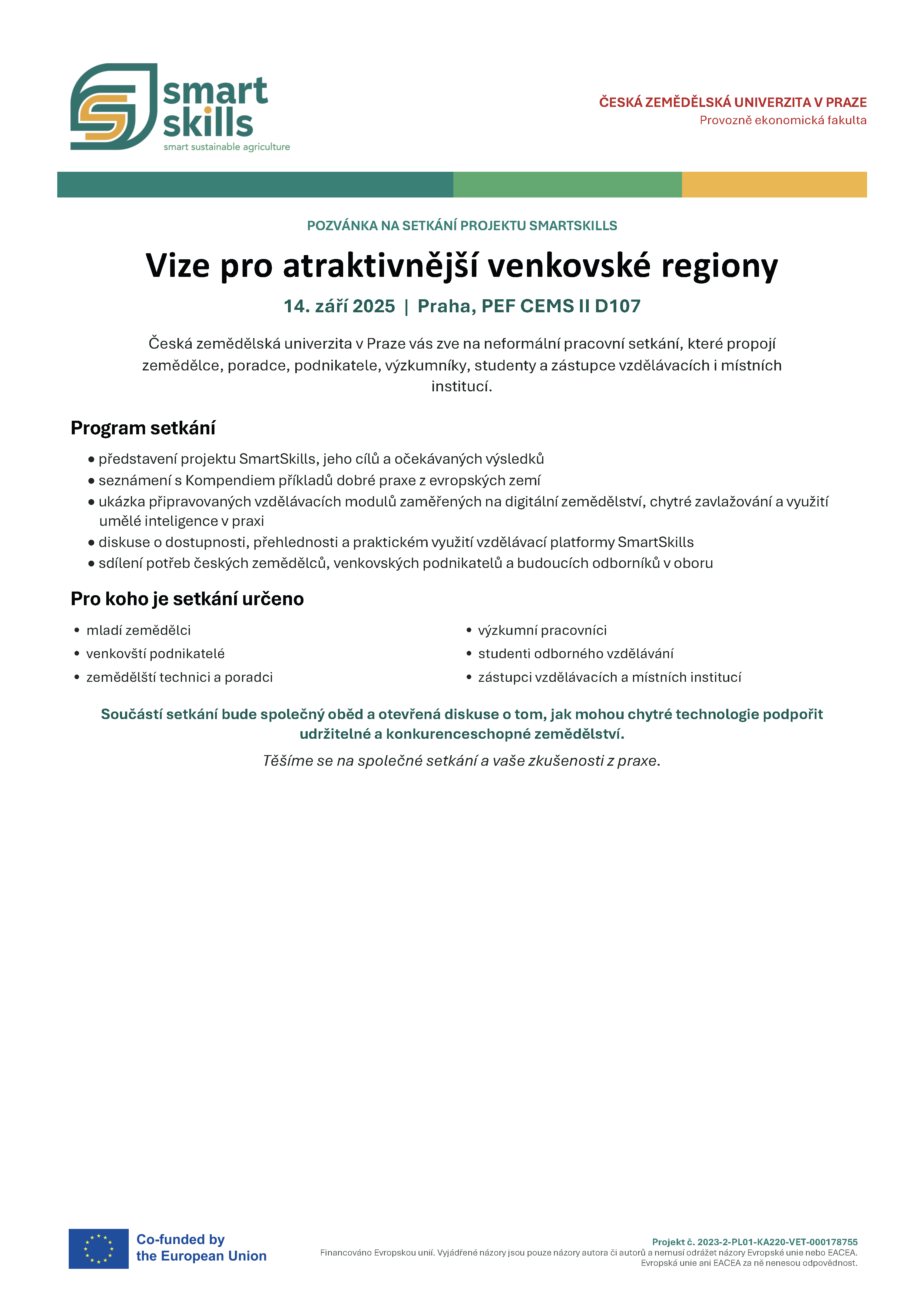 Pozvánka Vize pro atraktivnější venkovské regiony